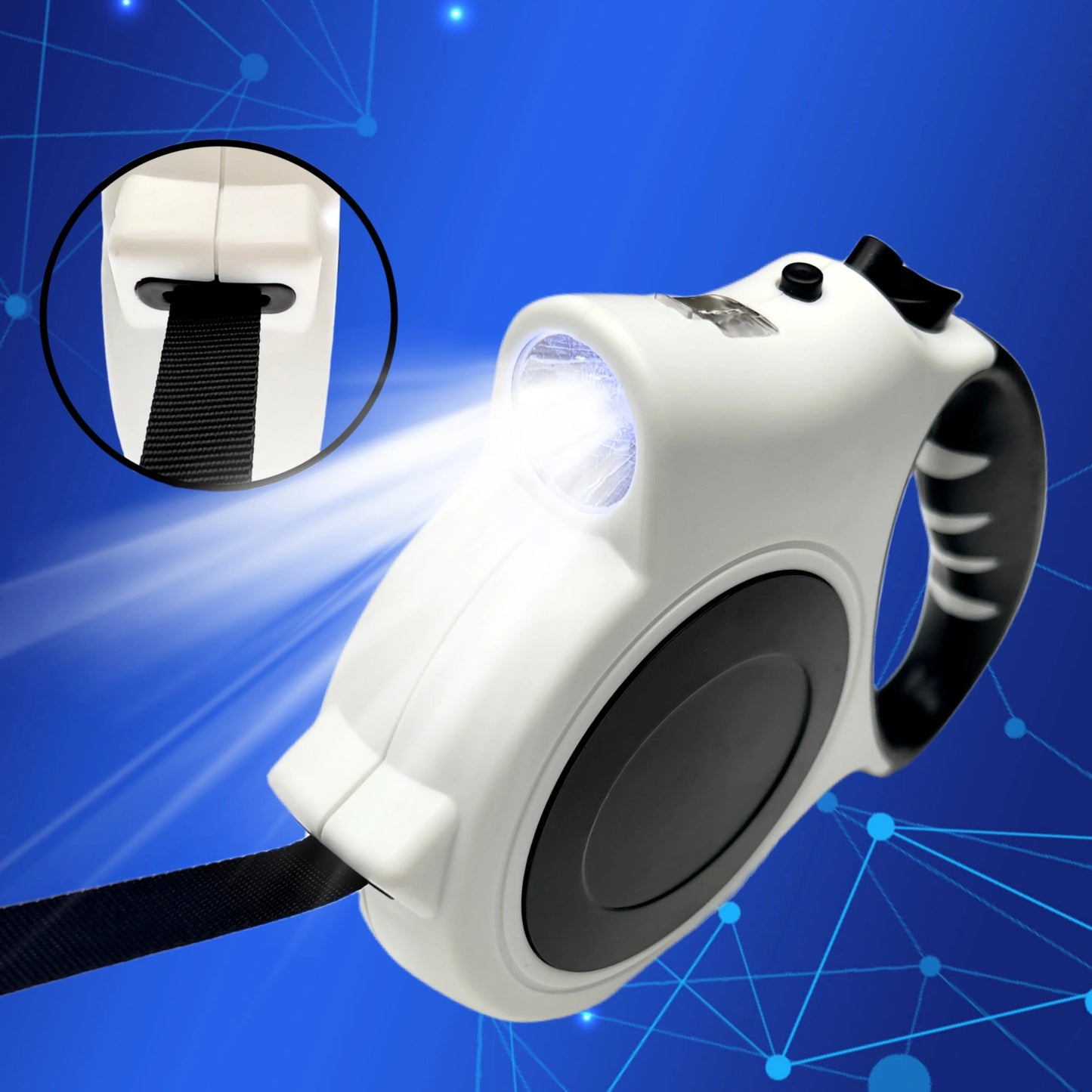 LAISSE POUR CHIEN RÉTRACTABLE AVEC LAMPE TORCHE™